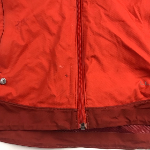 L L Bean Womens Windbreaker Jacket Orange Nylon M - Picture 6 of 8